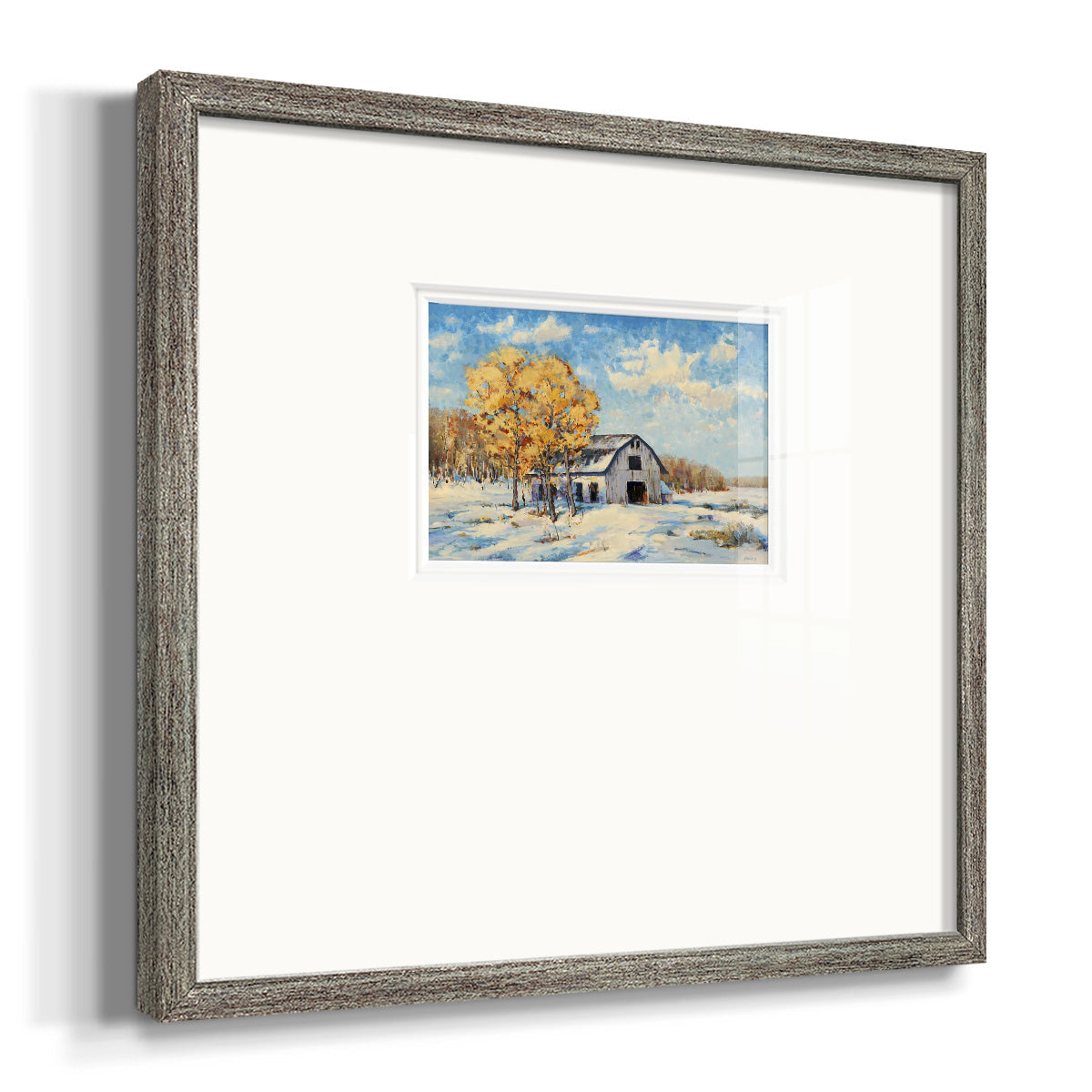 Autumn Barn- Premium Framed Print Double Matboard