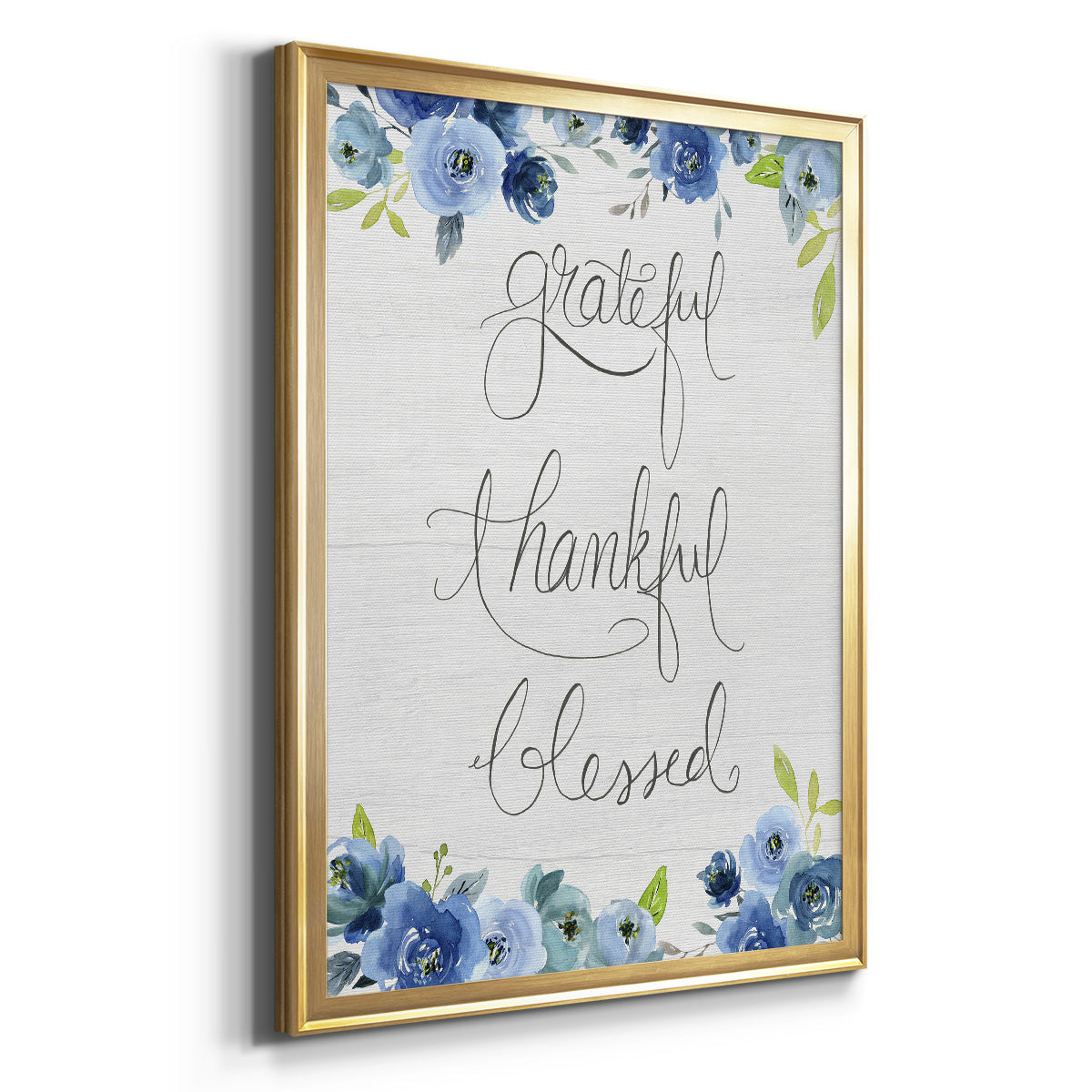 Grateful, Thankful, Blessed - Modern Framed Canvas Print