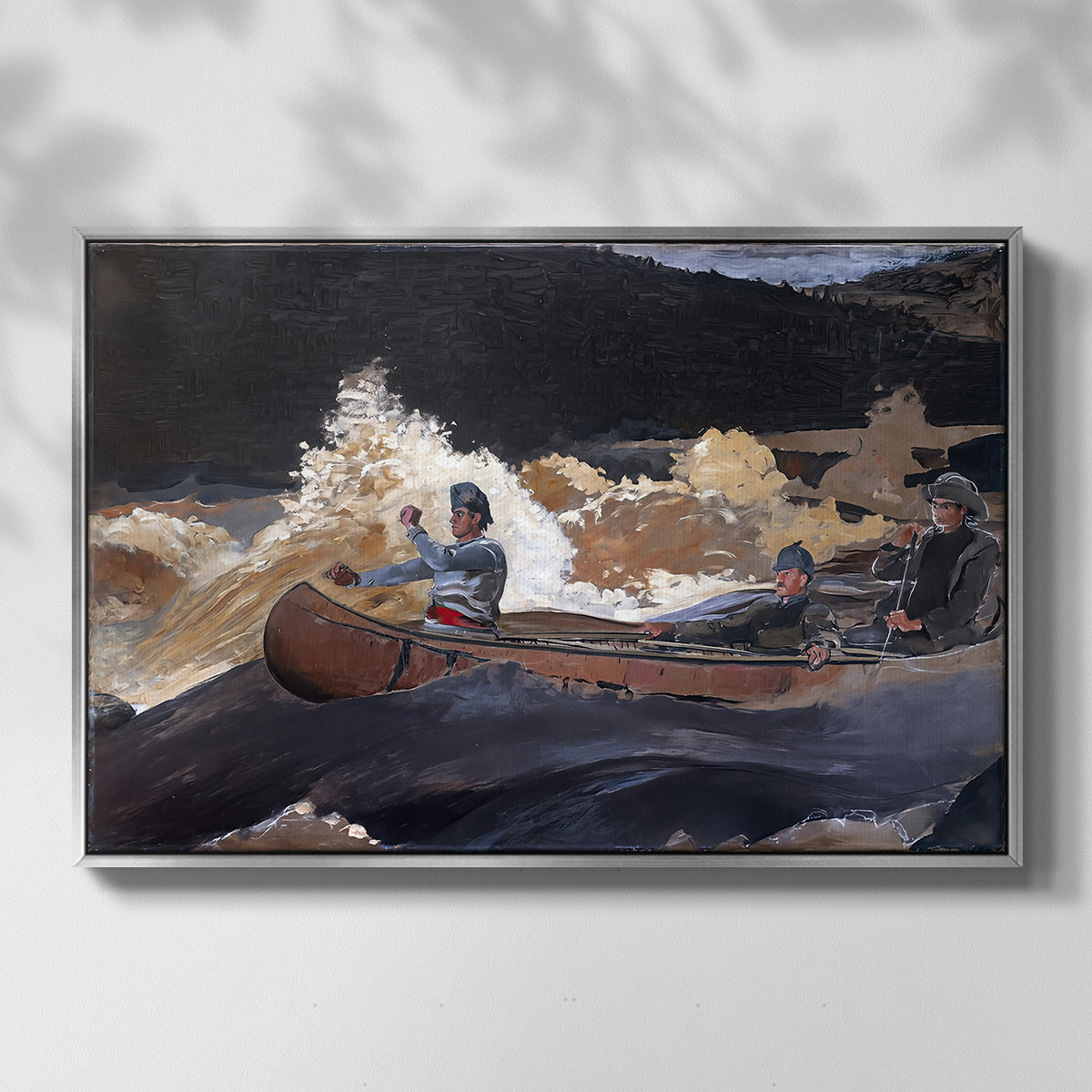 Shooting the Rapids, Saguenay River, 1905-1910 - Floater Framed Canvas Print
