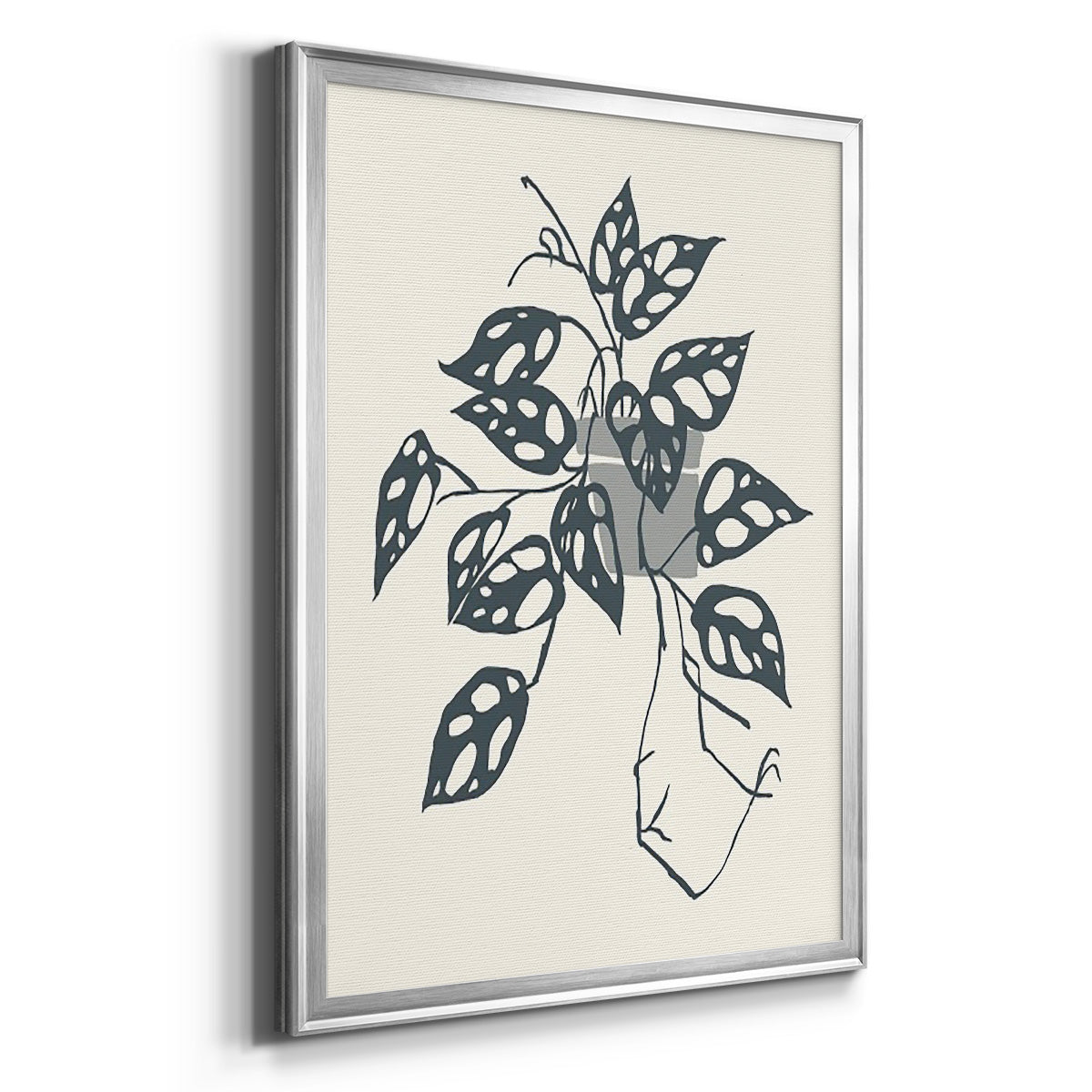 Growing Leaves III - Modern Framed Canvas Print