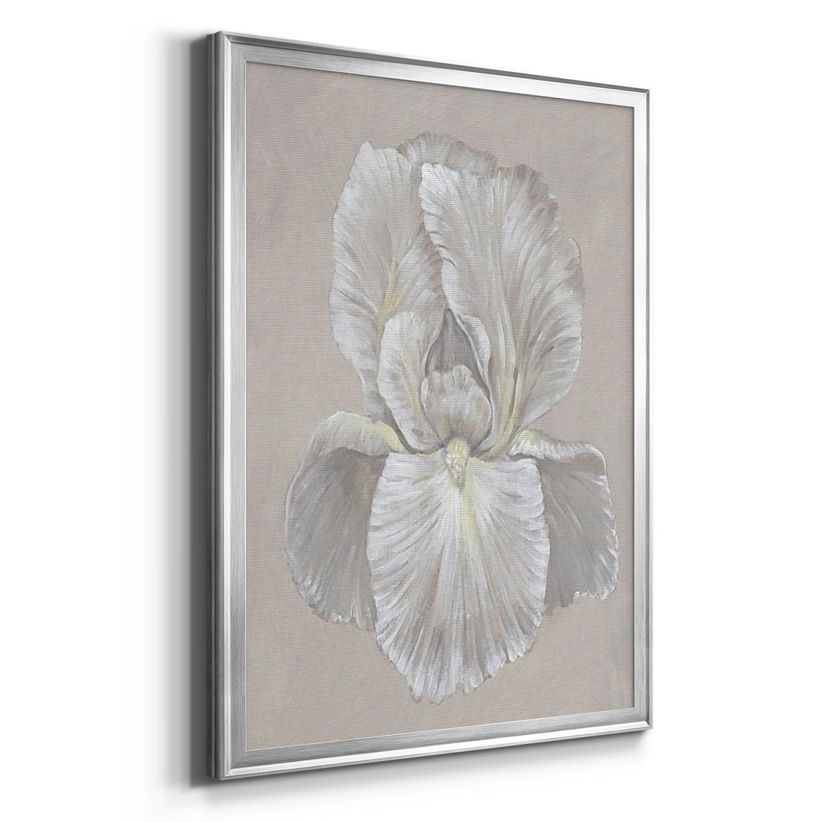 White Iris I - Modern Framed Canvas Print