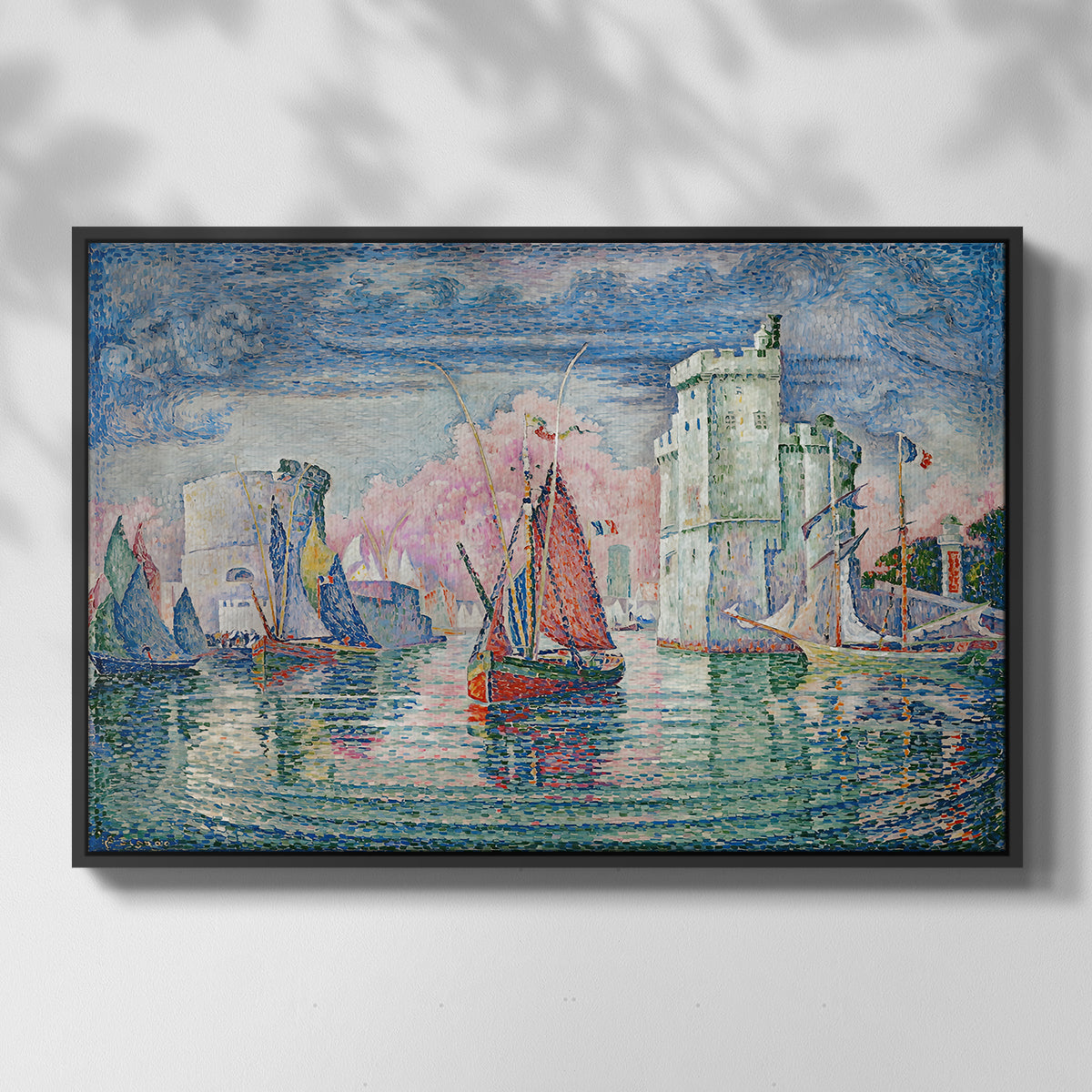 Entrance to the Port of La Rochelle, 1921 - Floater Framed Canvas Print
