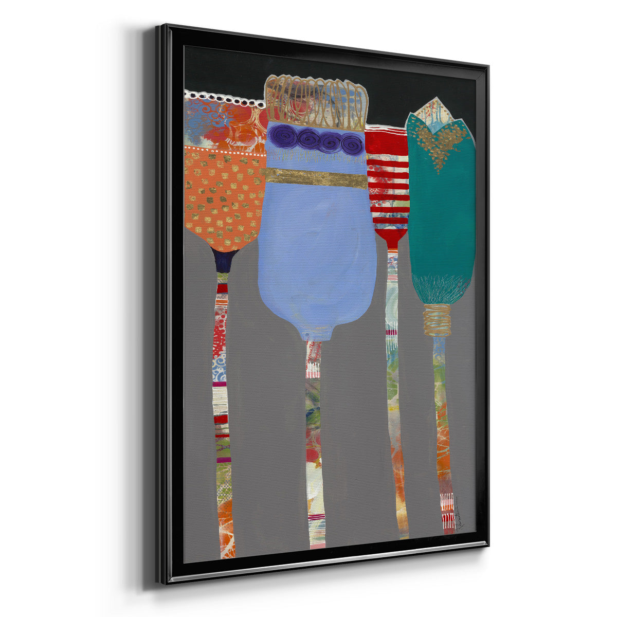 Tall Tulips - Modern Framed Canvas Print