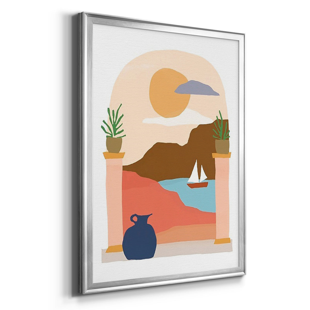 Paper Scene III - Modern Framed Canvas Print