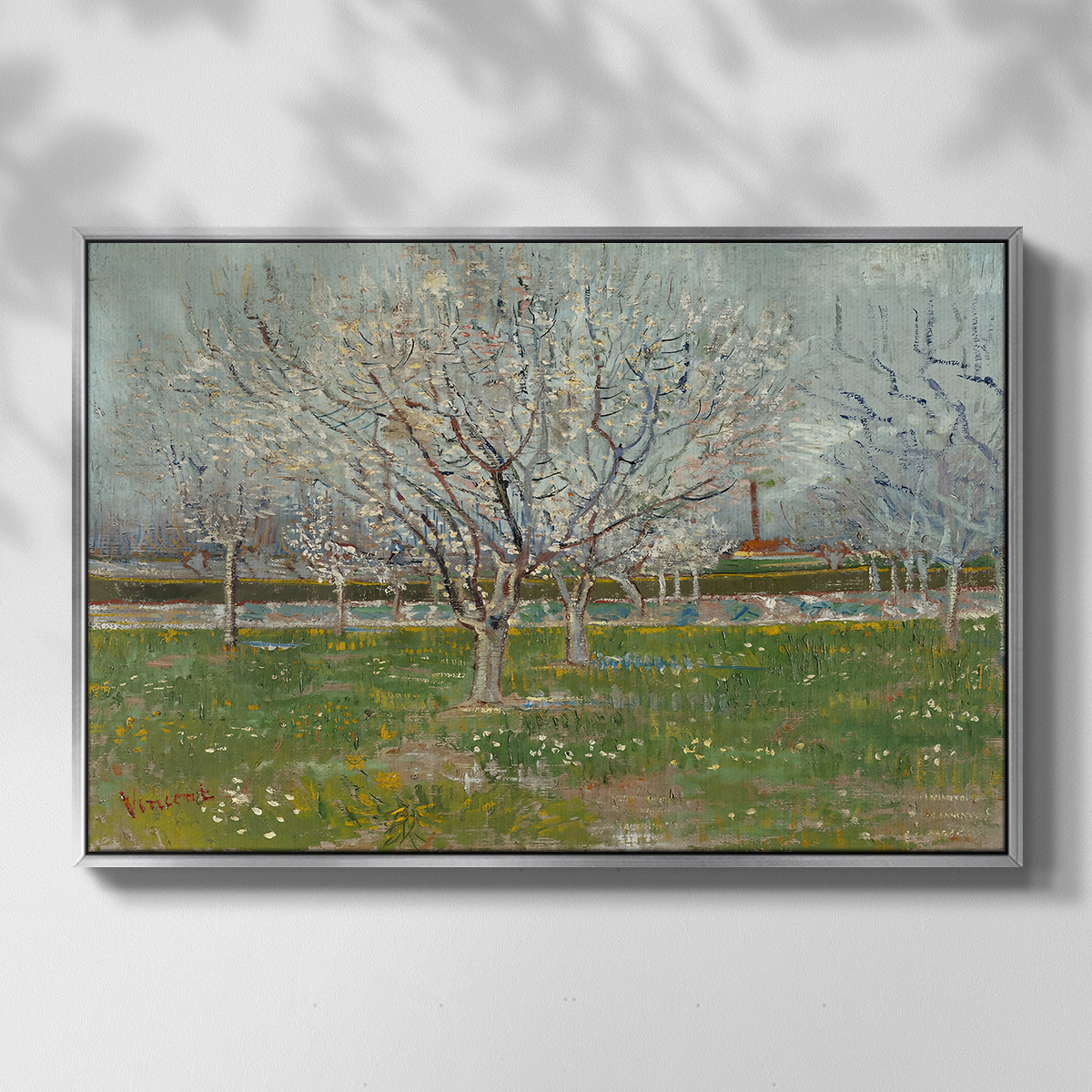 Orchard in Blossom (Plum Trees), 1888 - Floater Framed Canvas Print