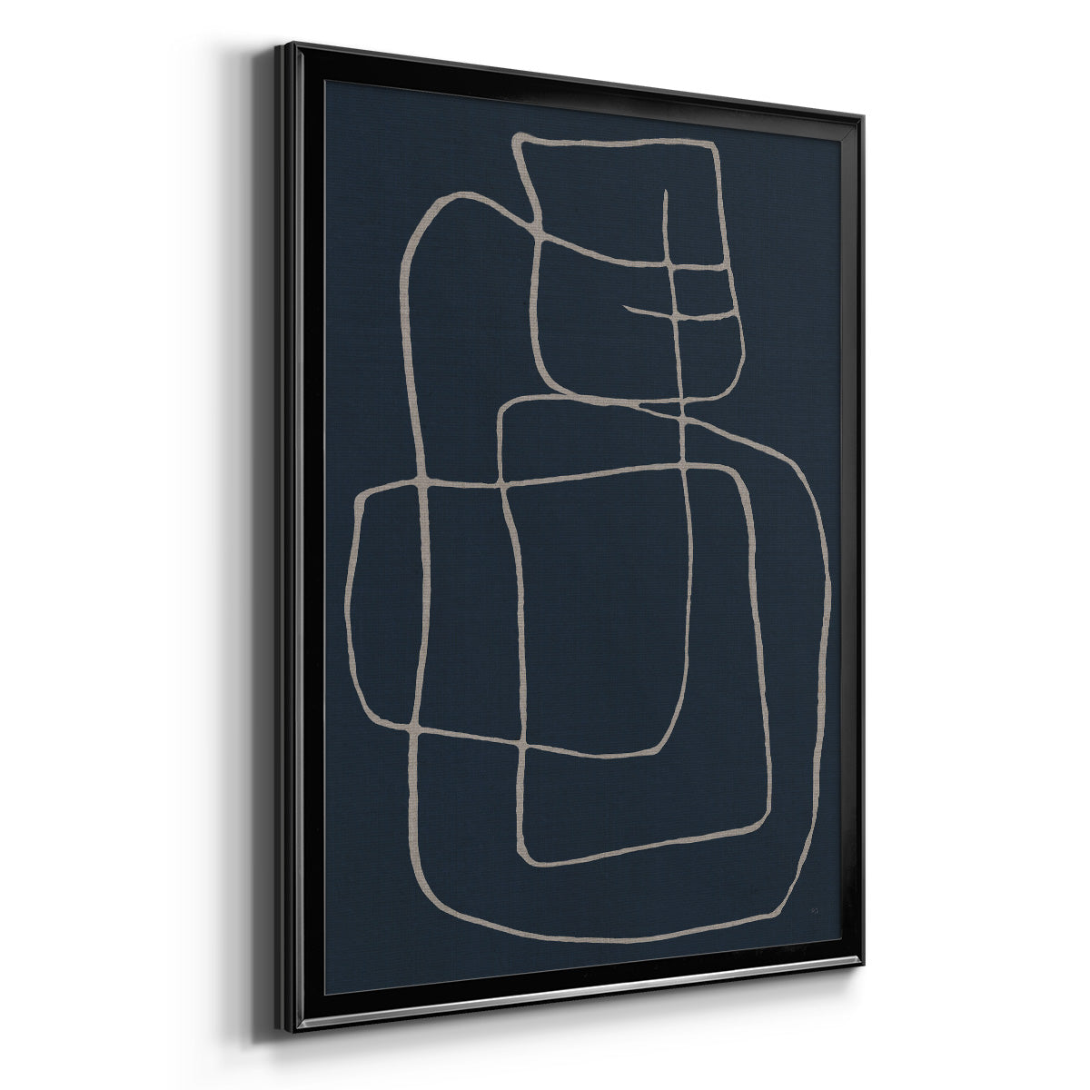 Shapes and Night Sky II - Modern Framed Canvas Print