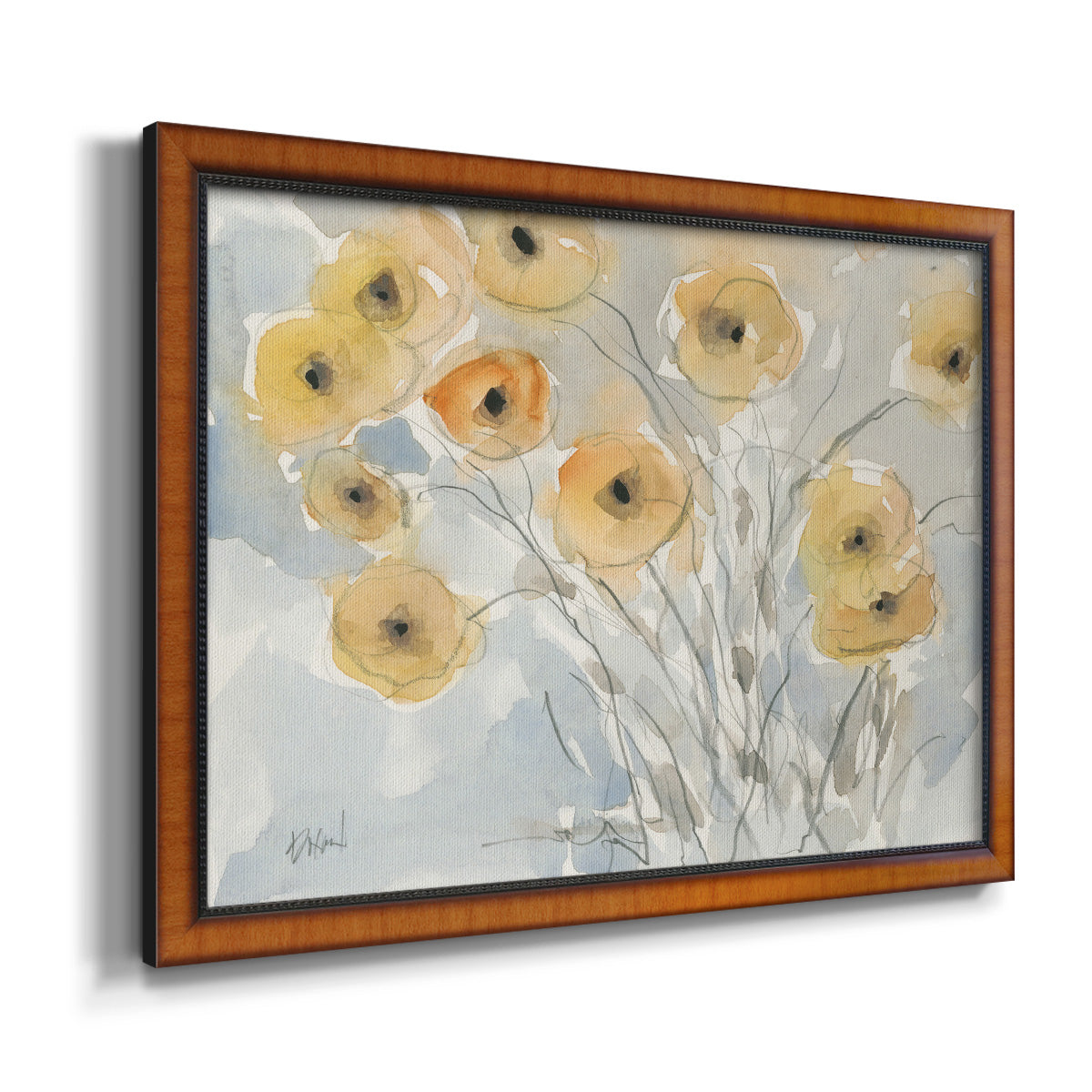 Sunset Poppies II Premium Framed Canvas- Ready to Hang