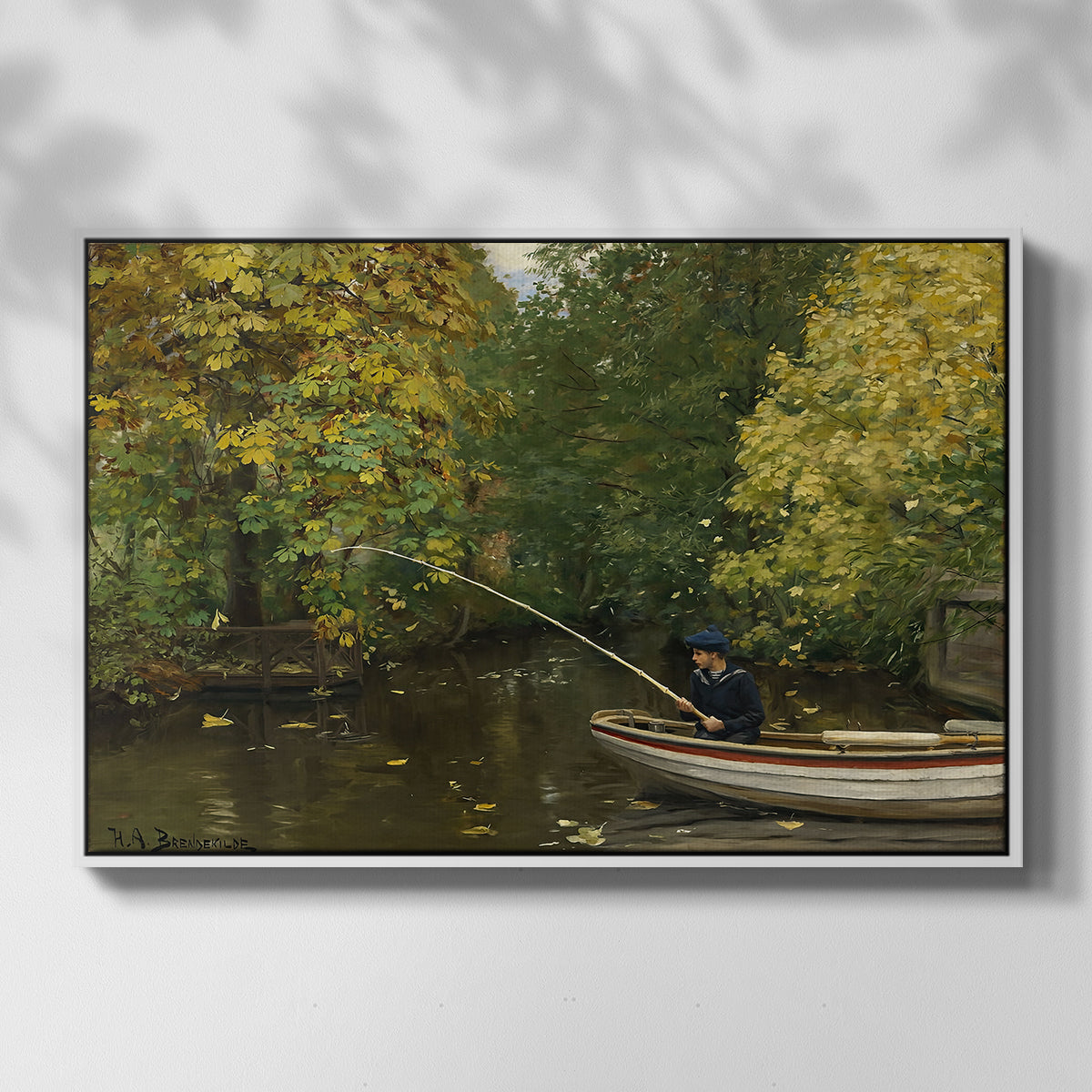 Fishing Boy, c. 1890 - Floater Framed Canvas Print