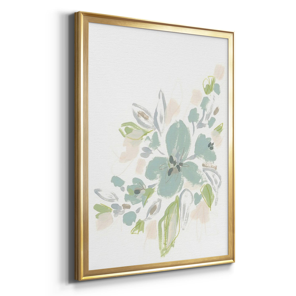 Seafoam Petals II - Modern Framed Canvas Print