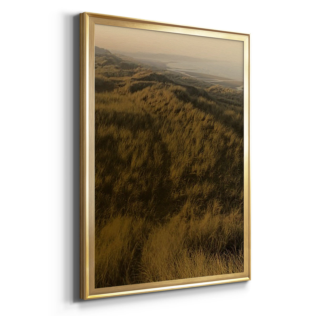 Golden Fog II - Modern Framed Canvas Print