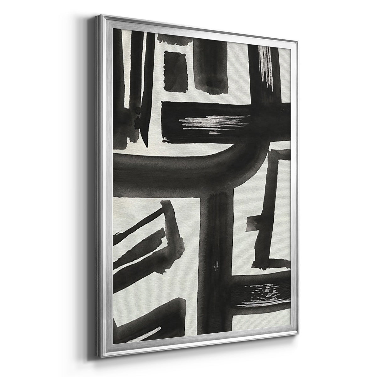 Inkwell Intersect II - Modern Framed Canvas Print