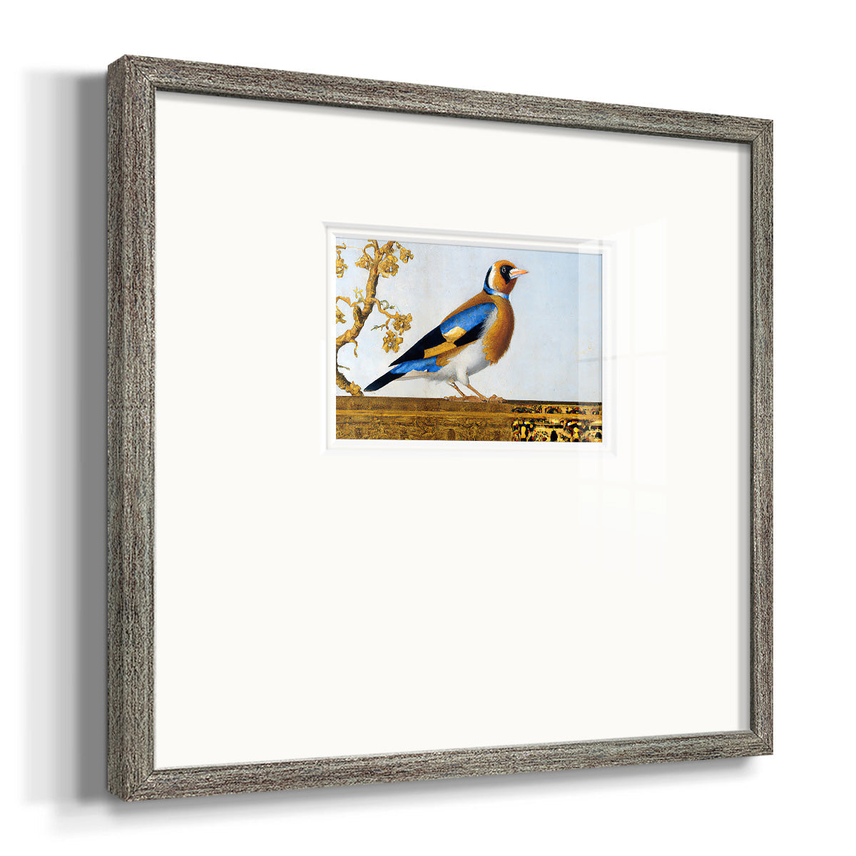 Golden Finch Premium Framed Print Double Matboard