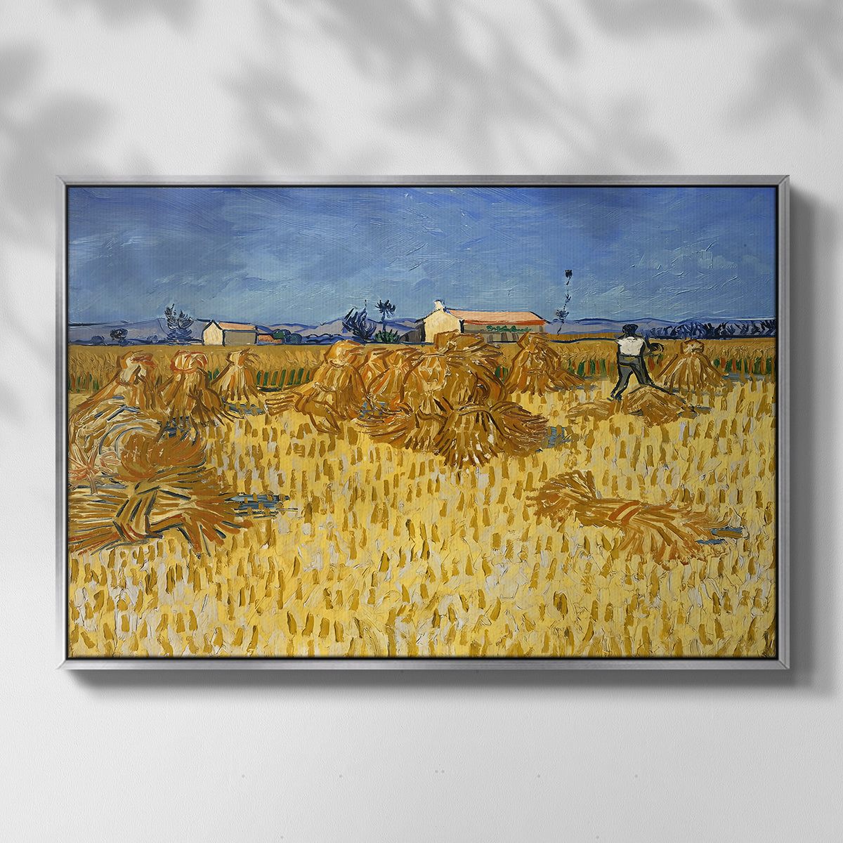 Wheat Field with Sheaves (Harvest in Provence), 1888 - Floater Framed Canvas Print