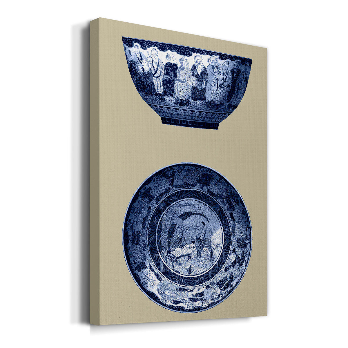 Porcelain in Blue and White II Premium Gallery Wrapped Canvas - Ready to Hang