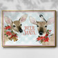 Deer Christmas Collection A - Framed Gallery Wrapped Canvas in Floating Frame