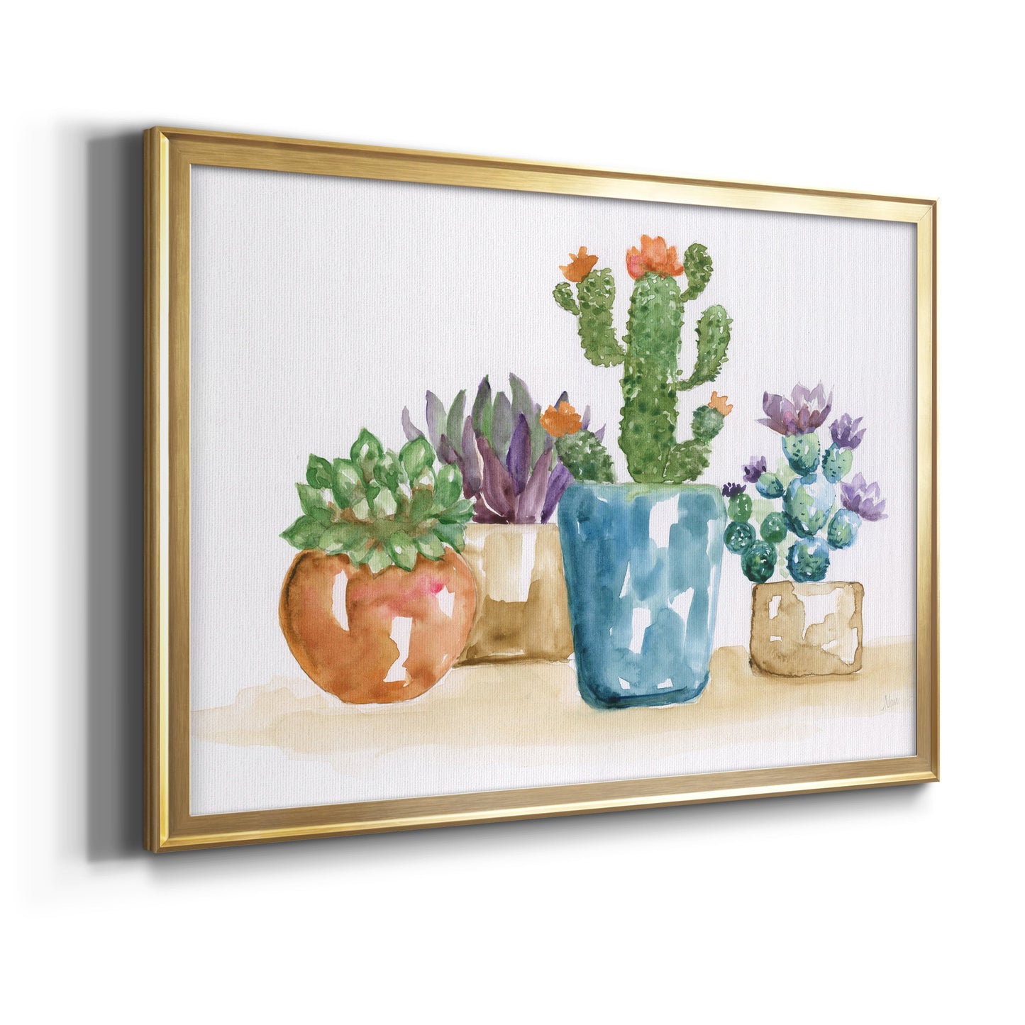 Summer Succulents II Premium Classic Framed Canvas - Ready to Hang