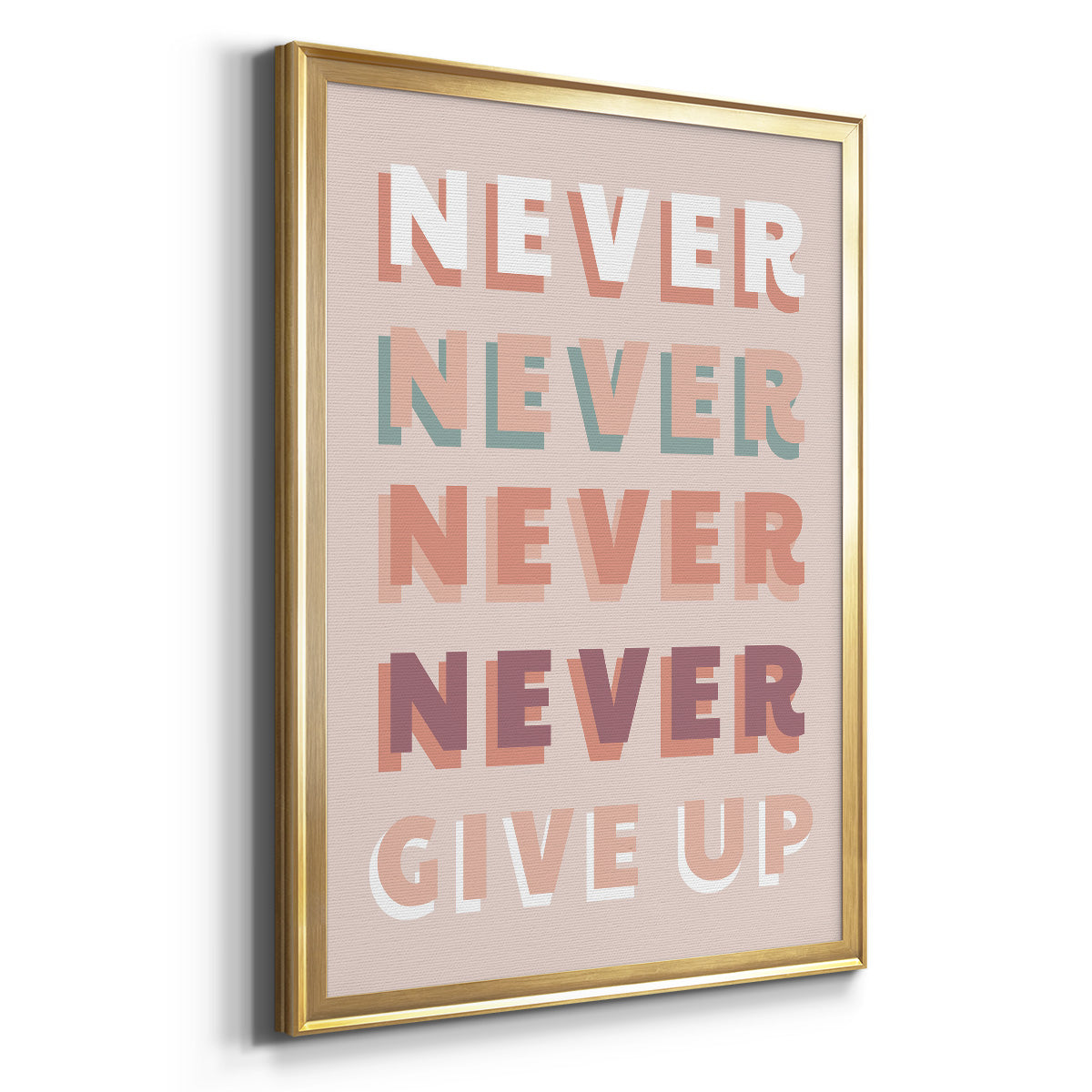 Never Give Up - Modern Framed Canvas Print