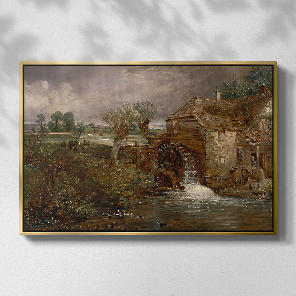 Parham Mill, Gillingham, 1826 - Floater Framed Canvas Print