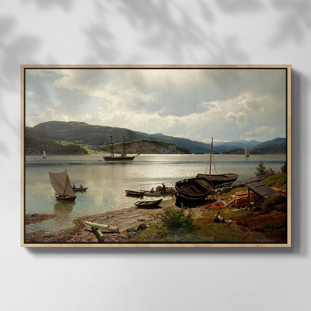 By the Water, 1876 - Floater Framed Canvas Print
