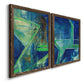 Geometric in Cool VII - Premium Framed Canvas 2 Piece Set - Ready to Hang