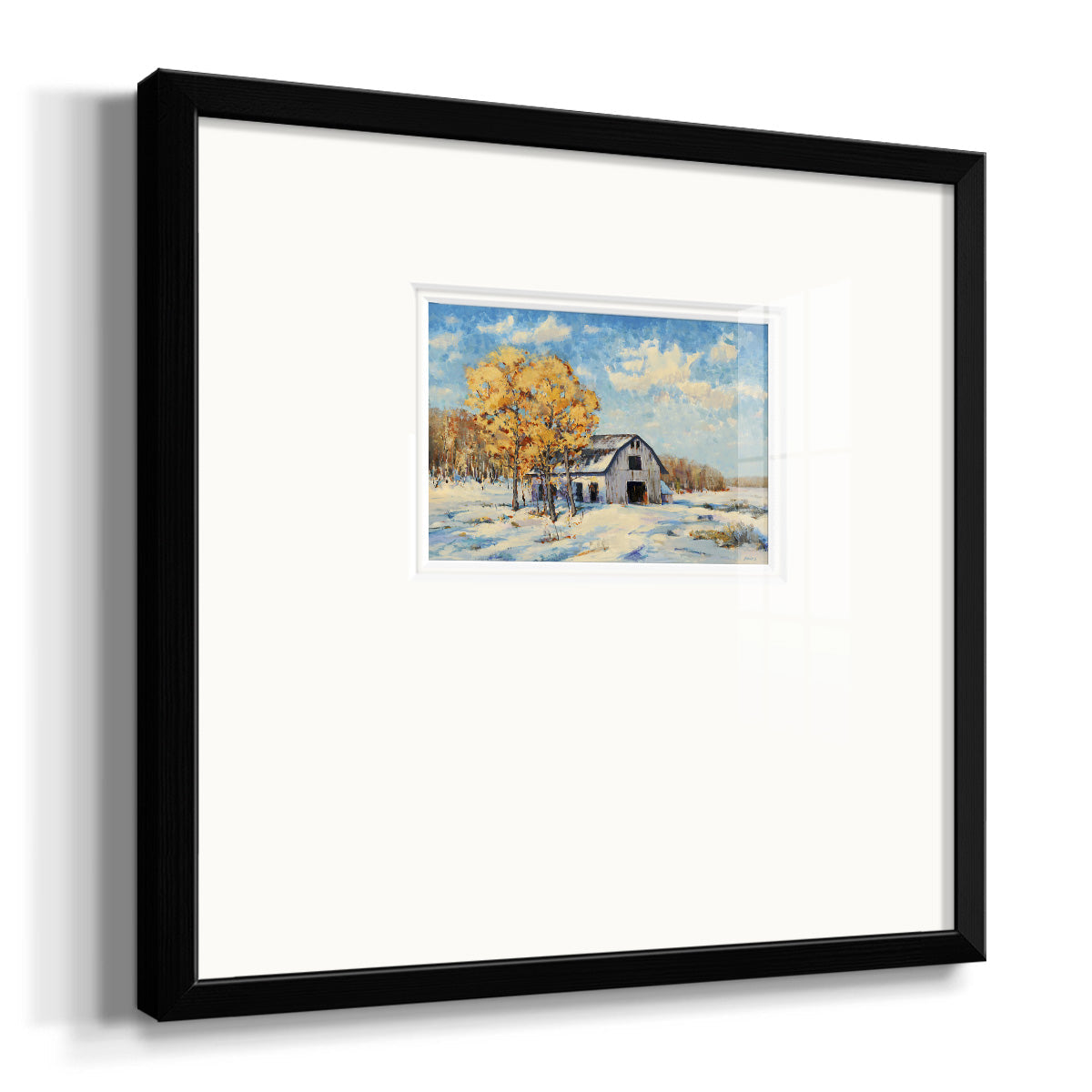 Autumn Barn- Premium Framed Print Double Matboard