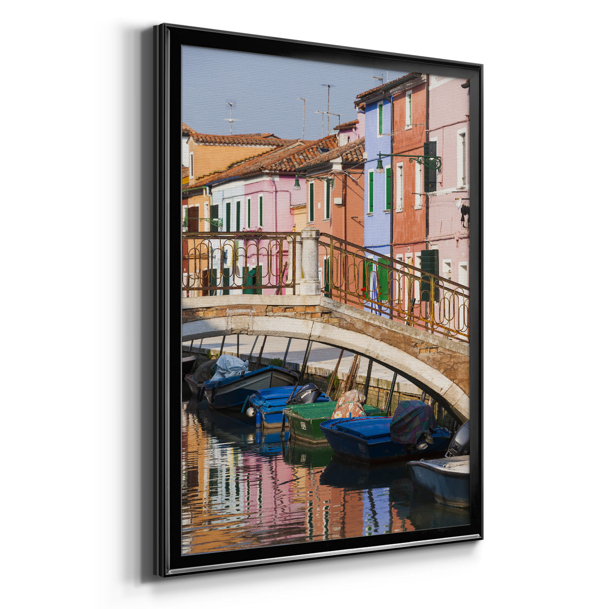 Colorful Canal - Modern Framed Canvas Print
