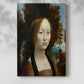 Canvas art print of a refined figure with subtle expression and smooth shading with a soft shadow on a white background.