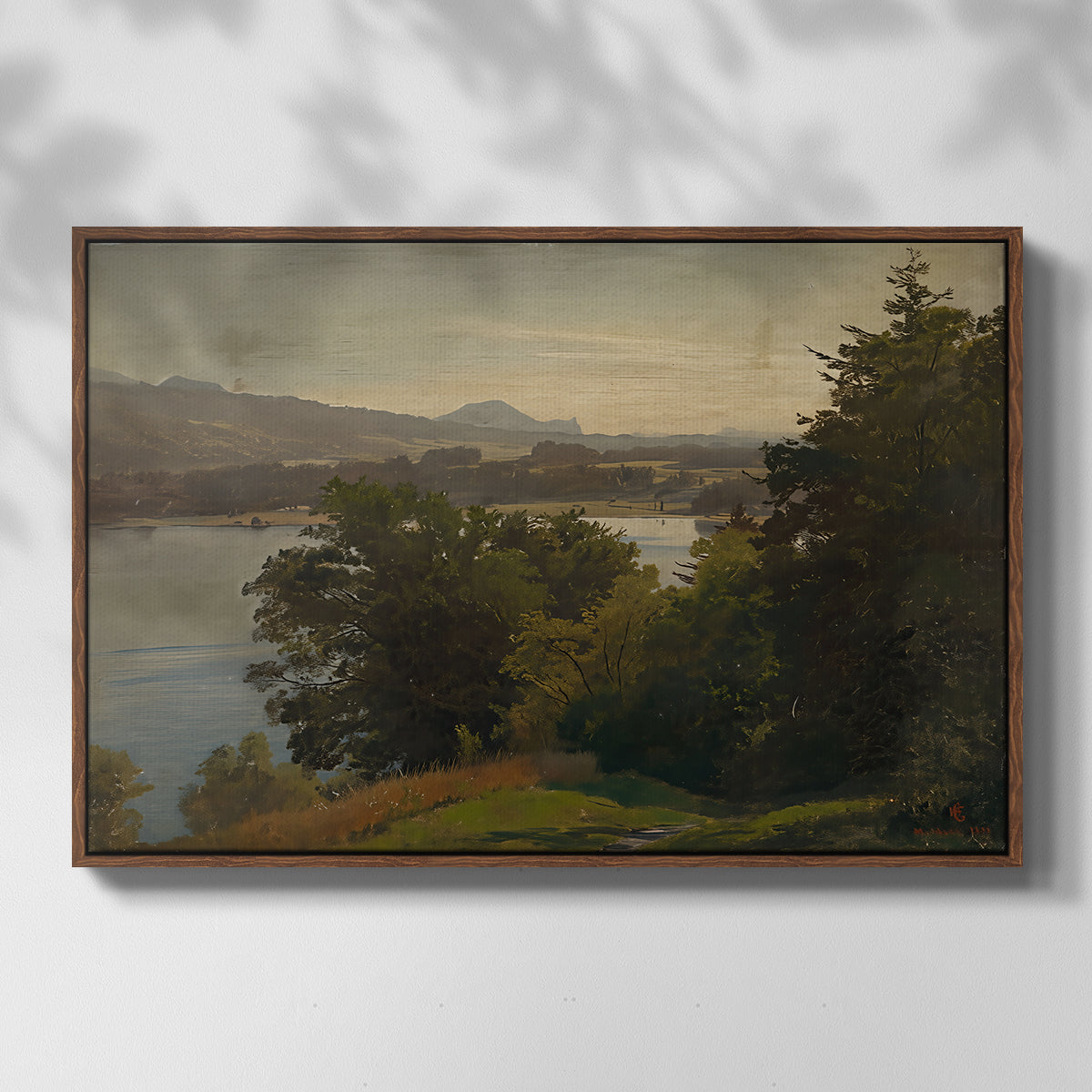 View of the Mondsee, 1870 - Floater Framed Canvas Print