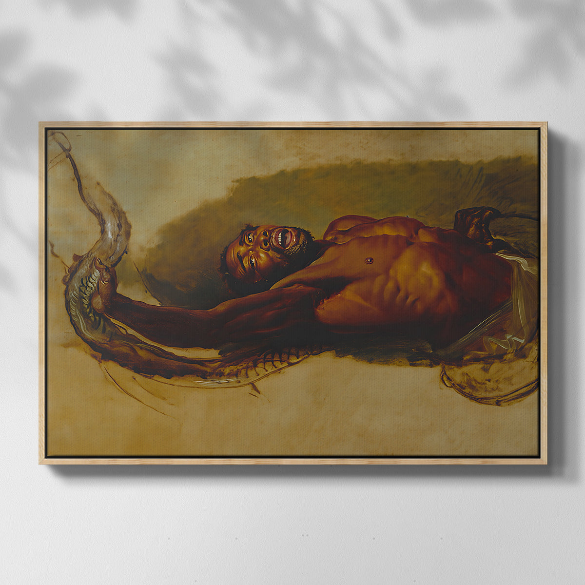 Man Struggling with a Boa Constrictor, c. 1803 - Floater Framed Canvas Print