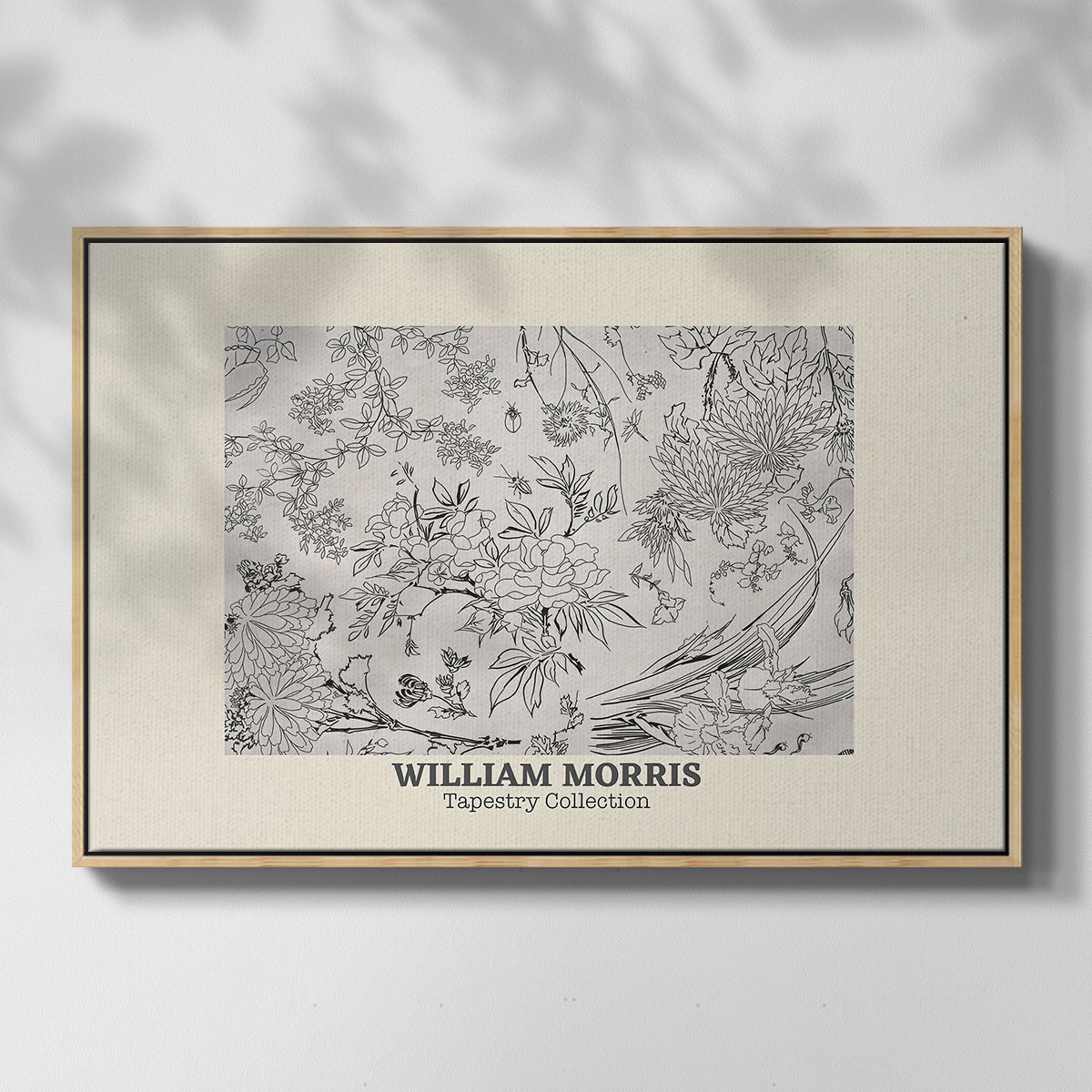 Fleurs, 1866 (Morris Inspired) - Floater Framed Canvas Print
