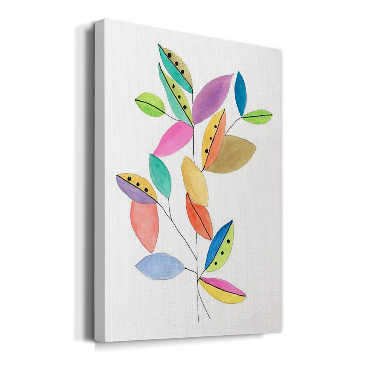 Color Pop Leaves II - Canvas Art Print