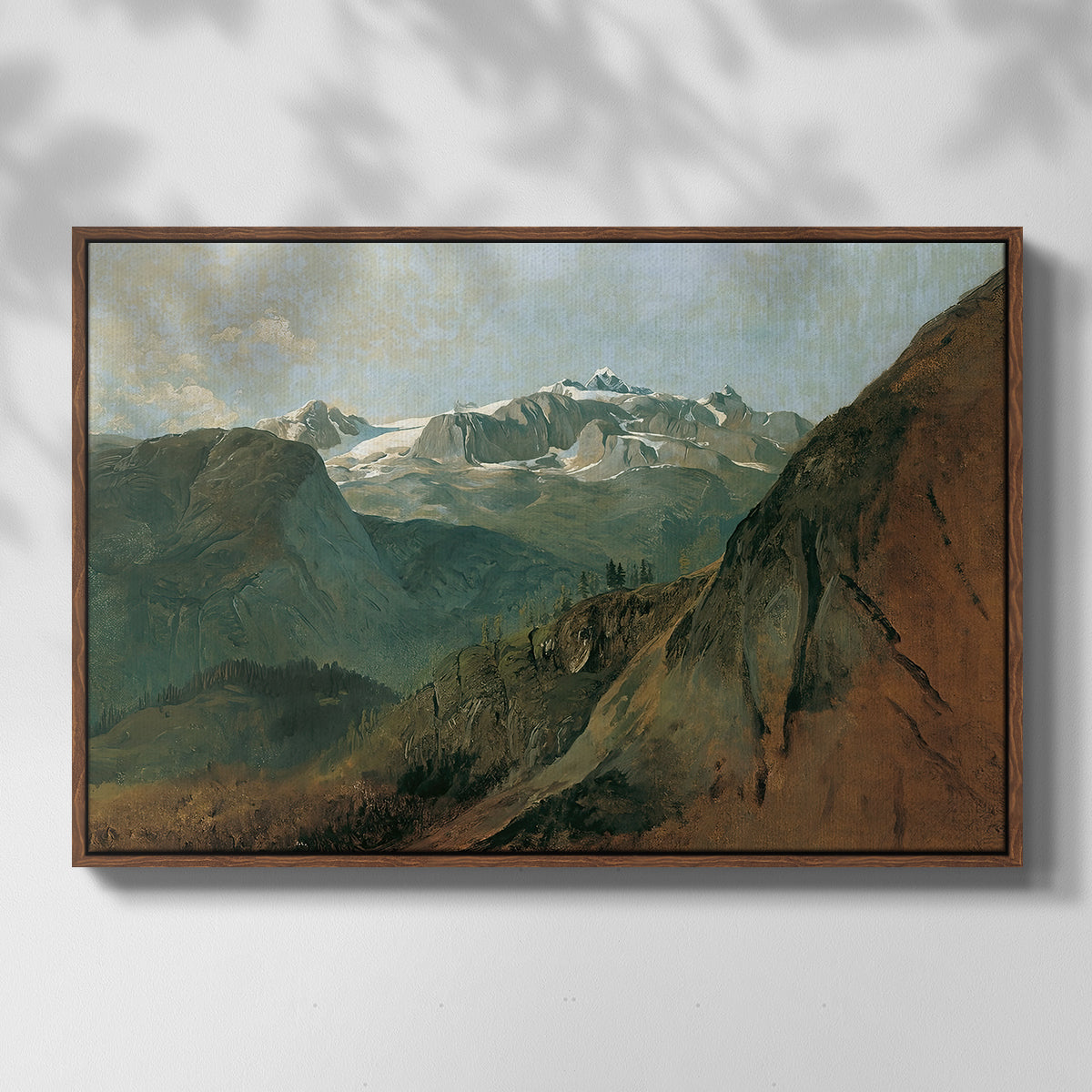The Dachstein from the Plassen near Hallstatt, 1827 - Floater Framed Canvas Print