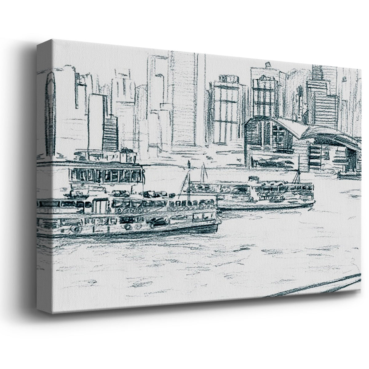 Ferryboats I Premium Gallery Wrapped Canvas - Ready to Hang