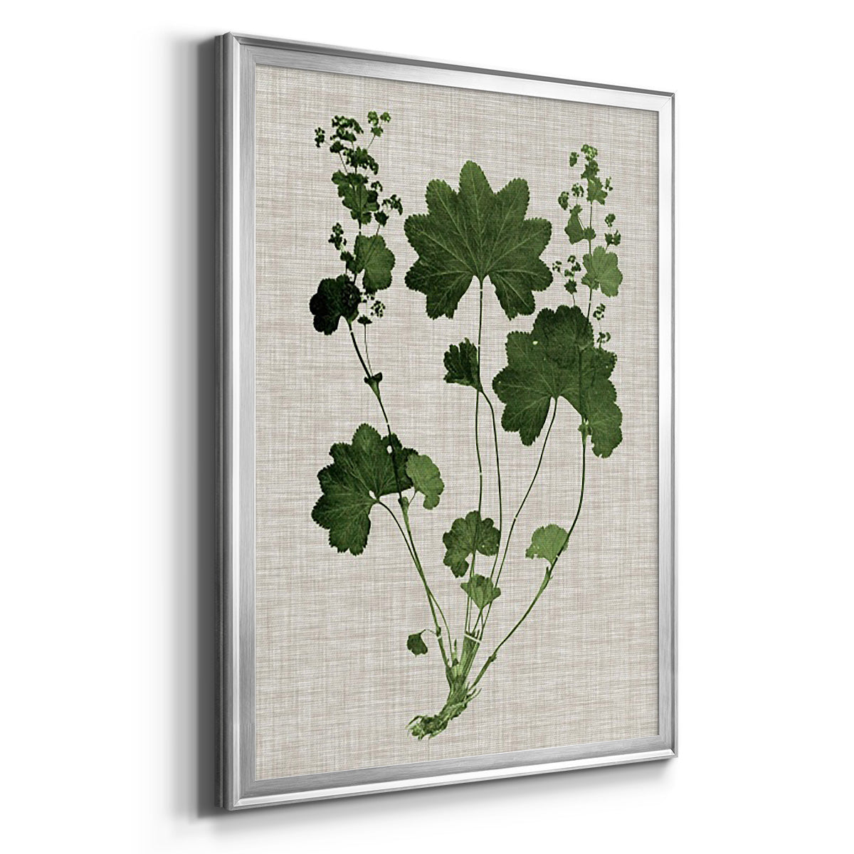 Forest Foliage on Linen IV - Modern Framed Canvas Print