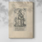 Canvas art print of a classical figure with fine etched detail and structured pose with a soft shadow on a white background.