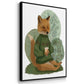 Hot Chocolate Bear - Framed Premium Gallery Wrapped Canvas L Frame 3 Piece Set - Ready to Hang