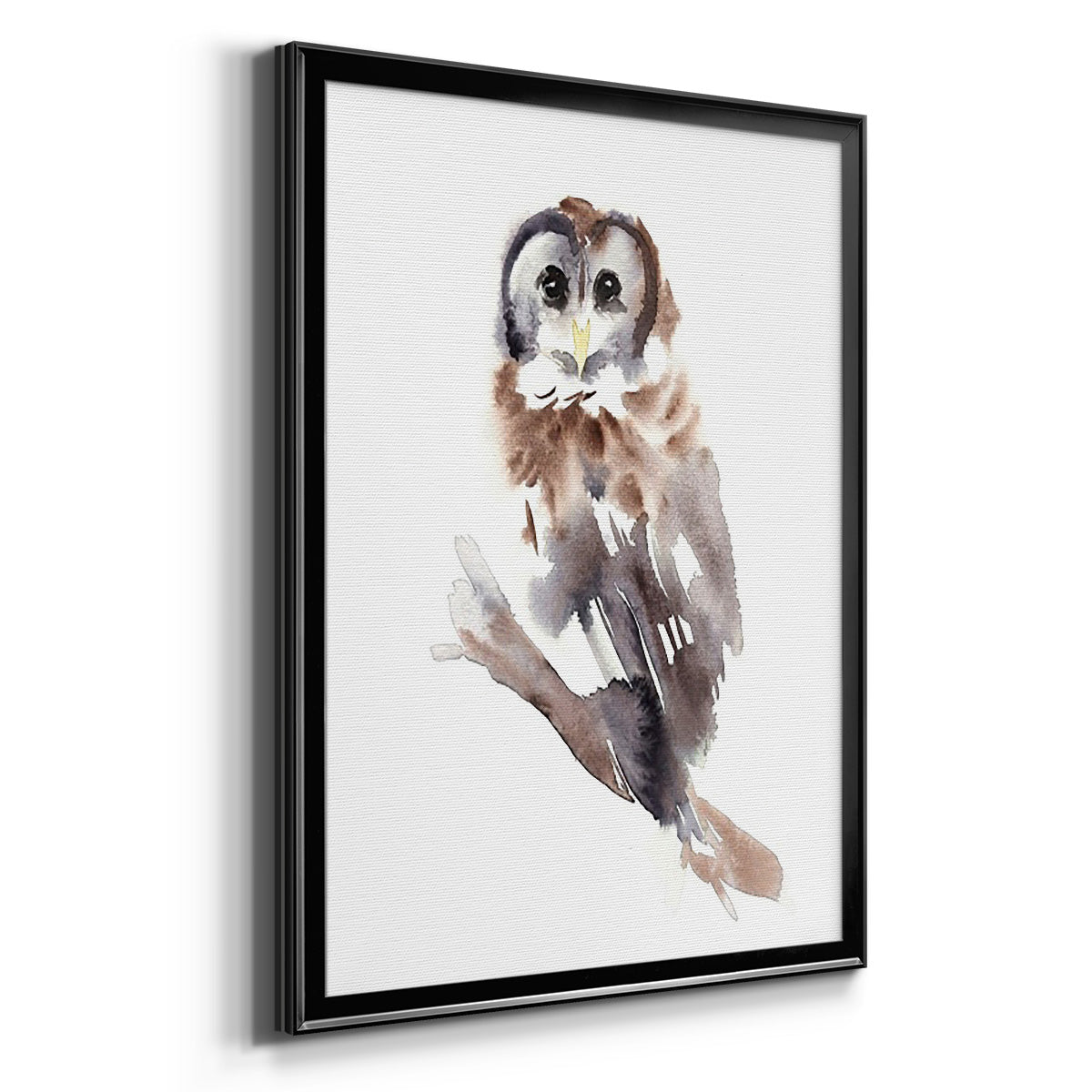 Barred Owl Impressions II - Modern Framed Canvas Print