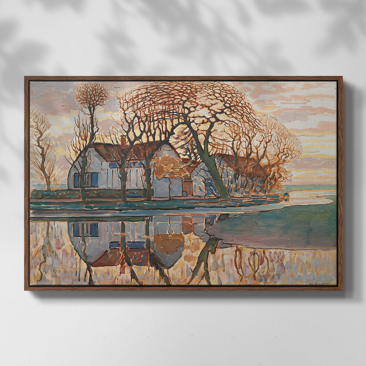 Farm near Duivendrecht, c. 1916 - Floater Framed Canvas Print