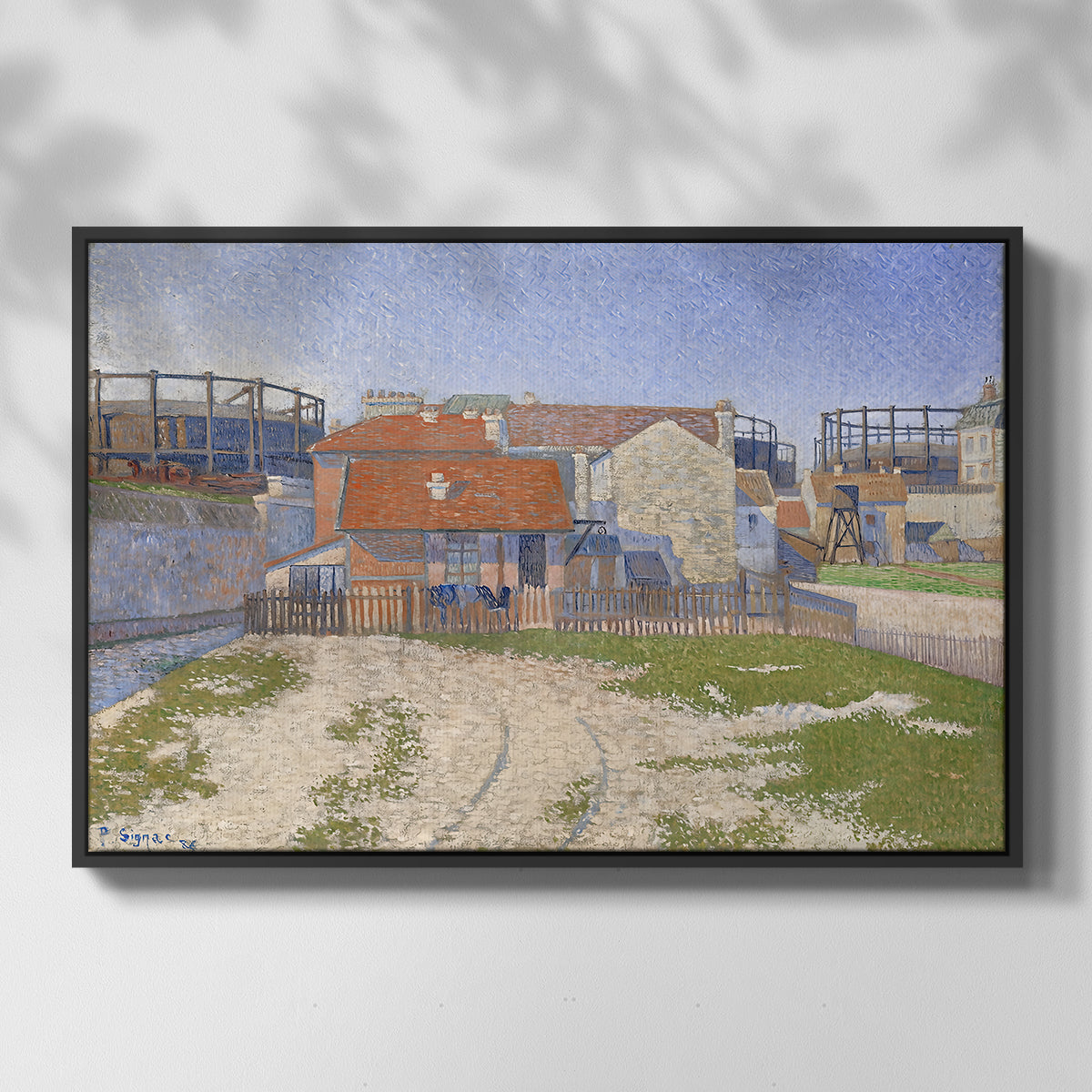 Gasometers at Clichy, 1886 - Floater Framed Canvas Print