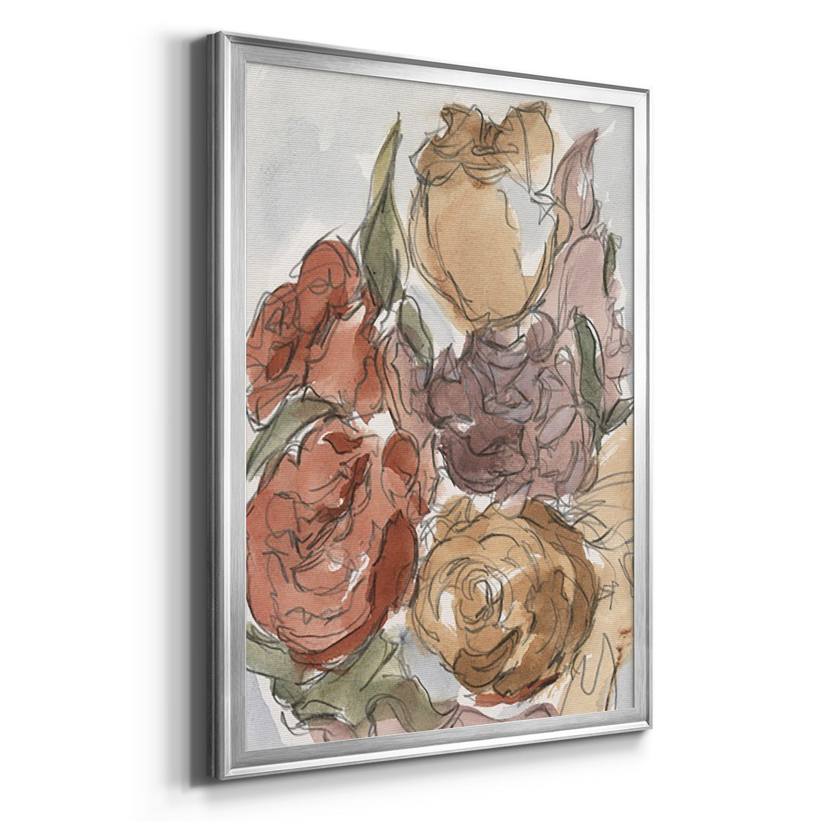 Cropped Floral Arrangement II - Modern Framed Canvas Print
