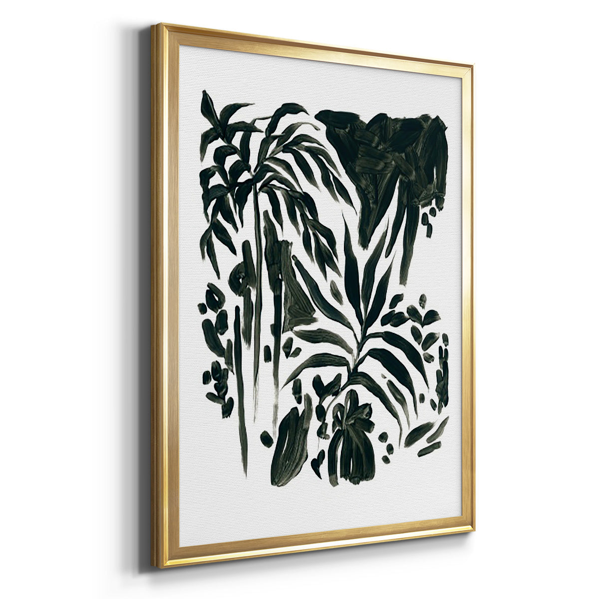 Ink Jungle II - Modern Framed Canvas Print
