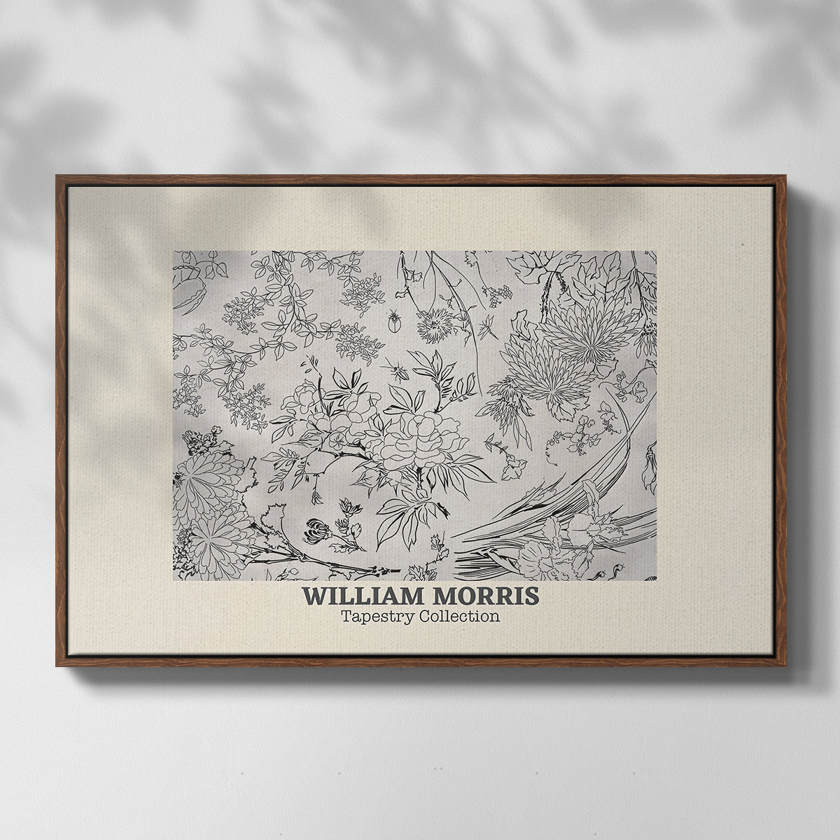 Fleurs, 1866 (Morris Inspired) - Floater Framed Canvas Print