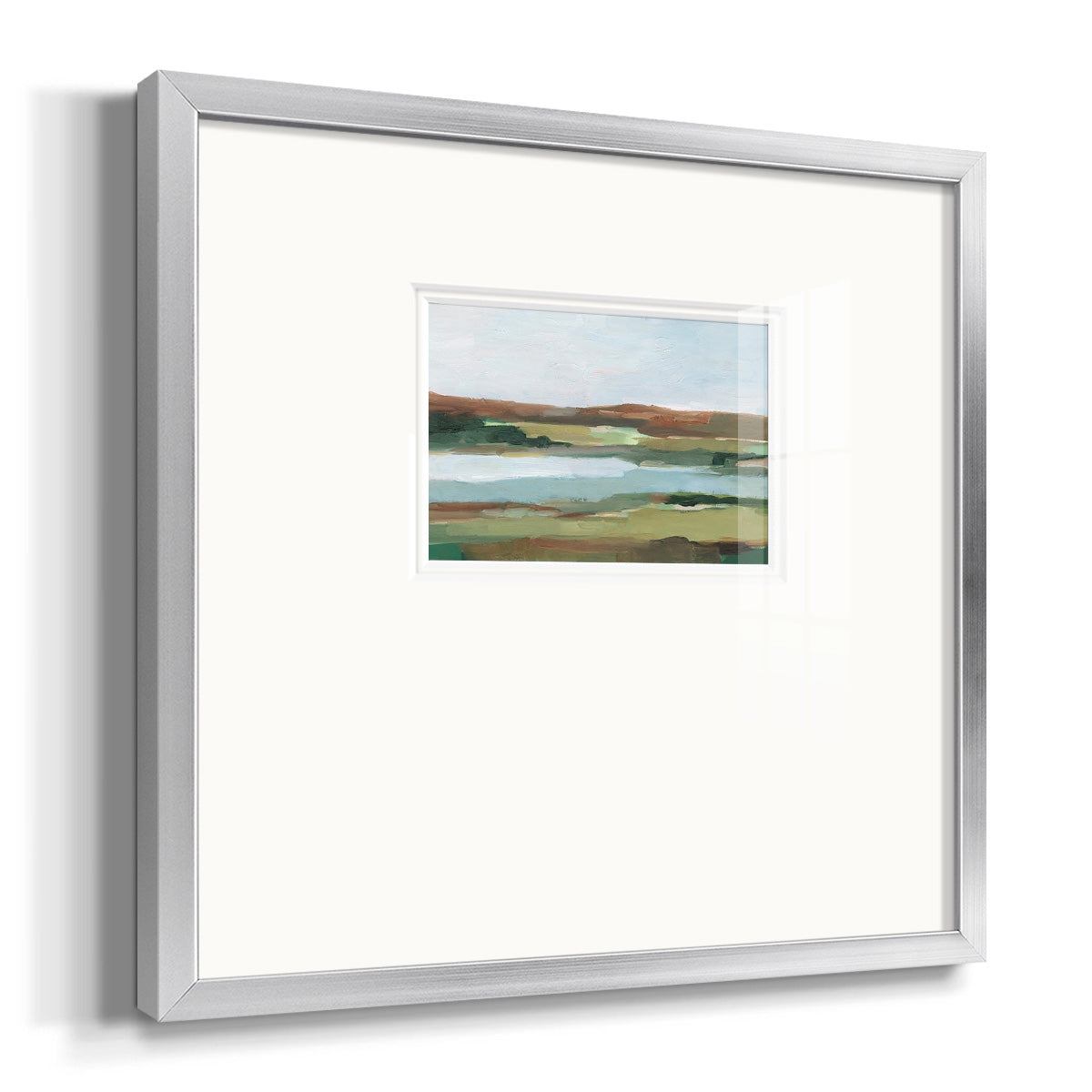 Autumn River Crossing II Premium Framed Print Double Matboard