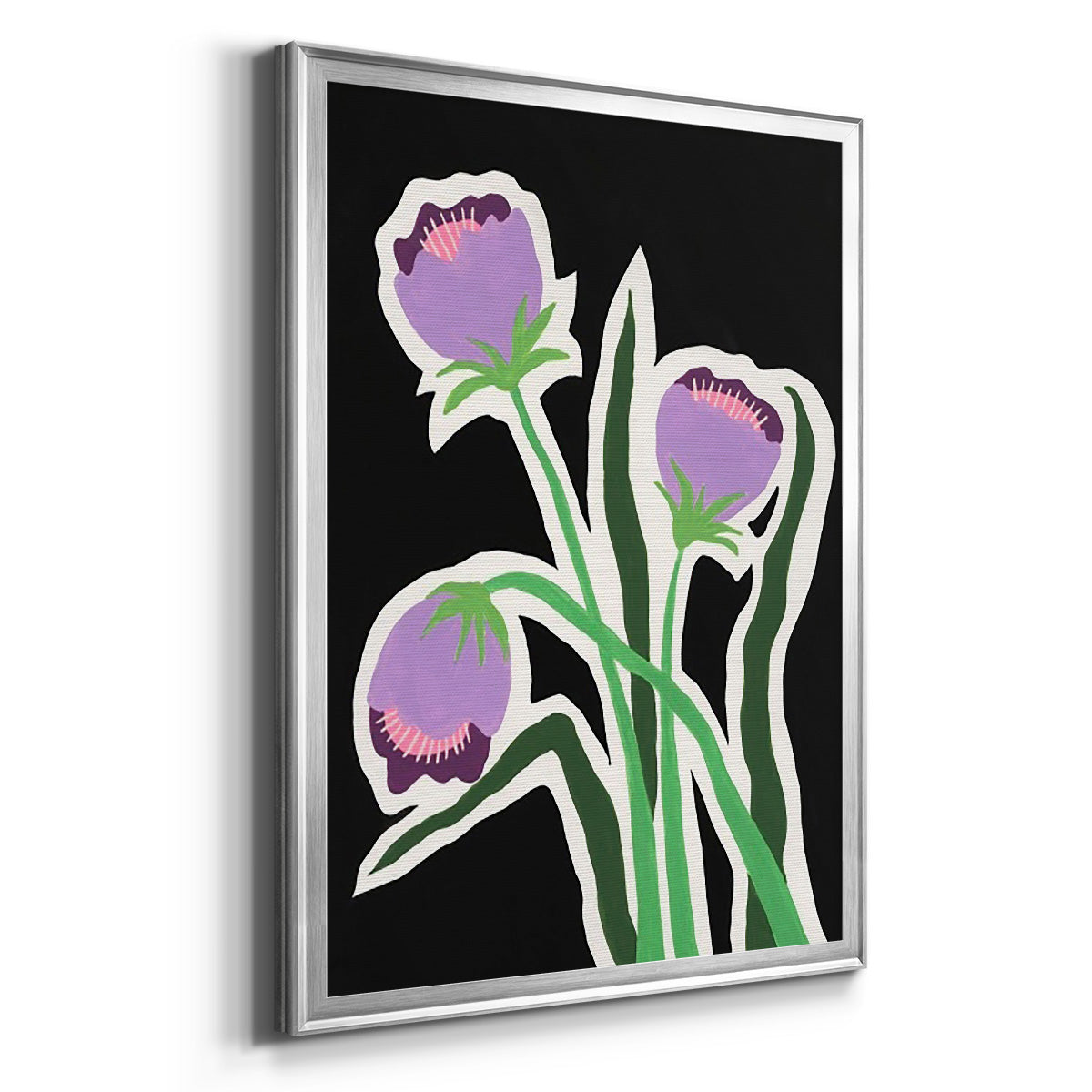 Pop Flowers II - Modern Framed Canvas Print