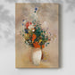 Canvas art print of a delicate arrangement with subtle tones and abstract form with a soft shadow on a white background.