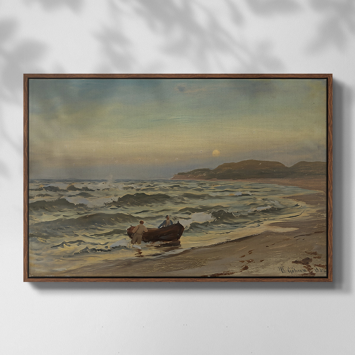 Storm at Rügen, 1882 - Floater Framed Canvas Print