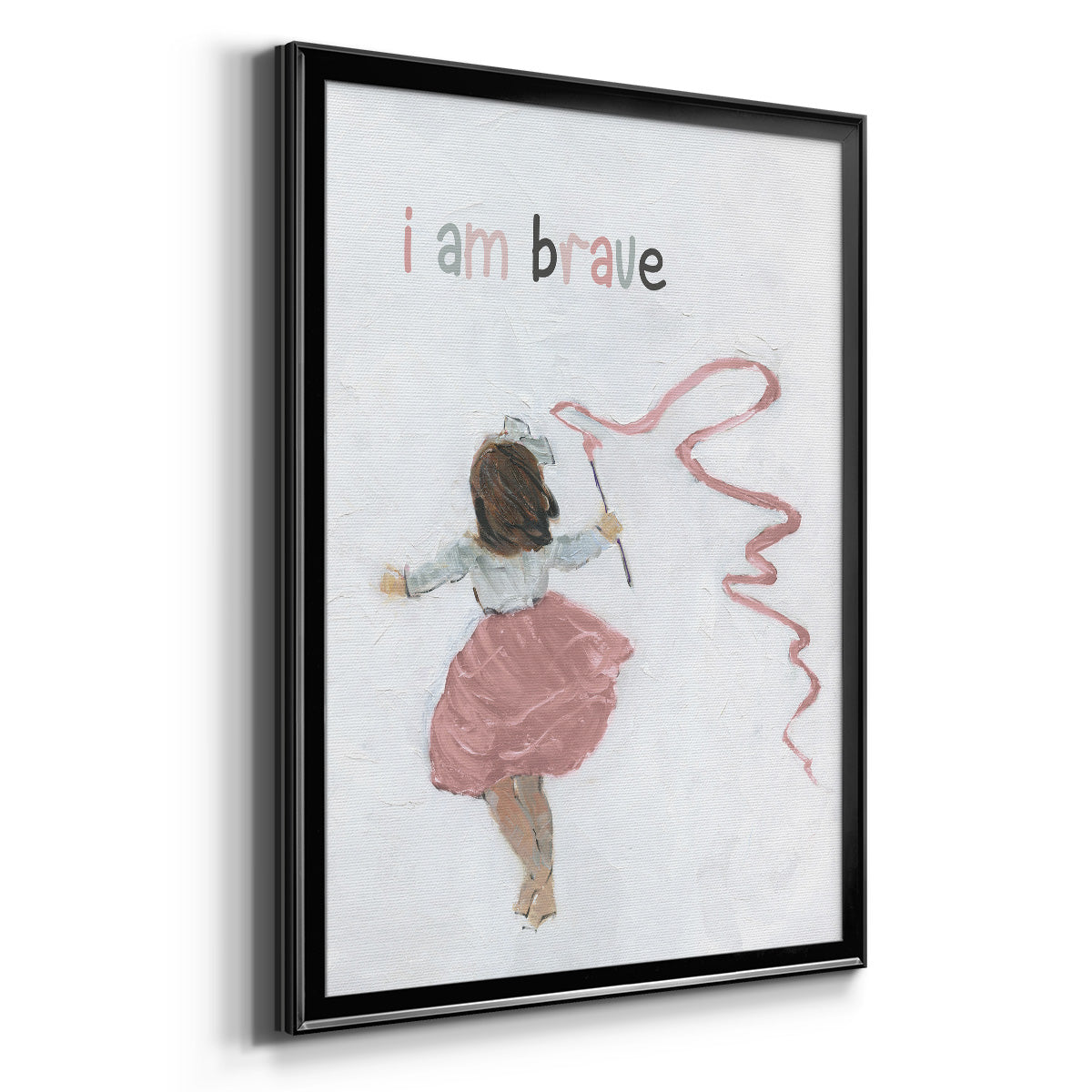 Girl Catching Wind - Modern Framed Canvas Print
