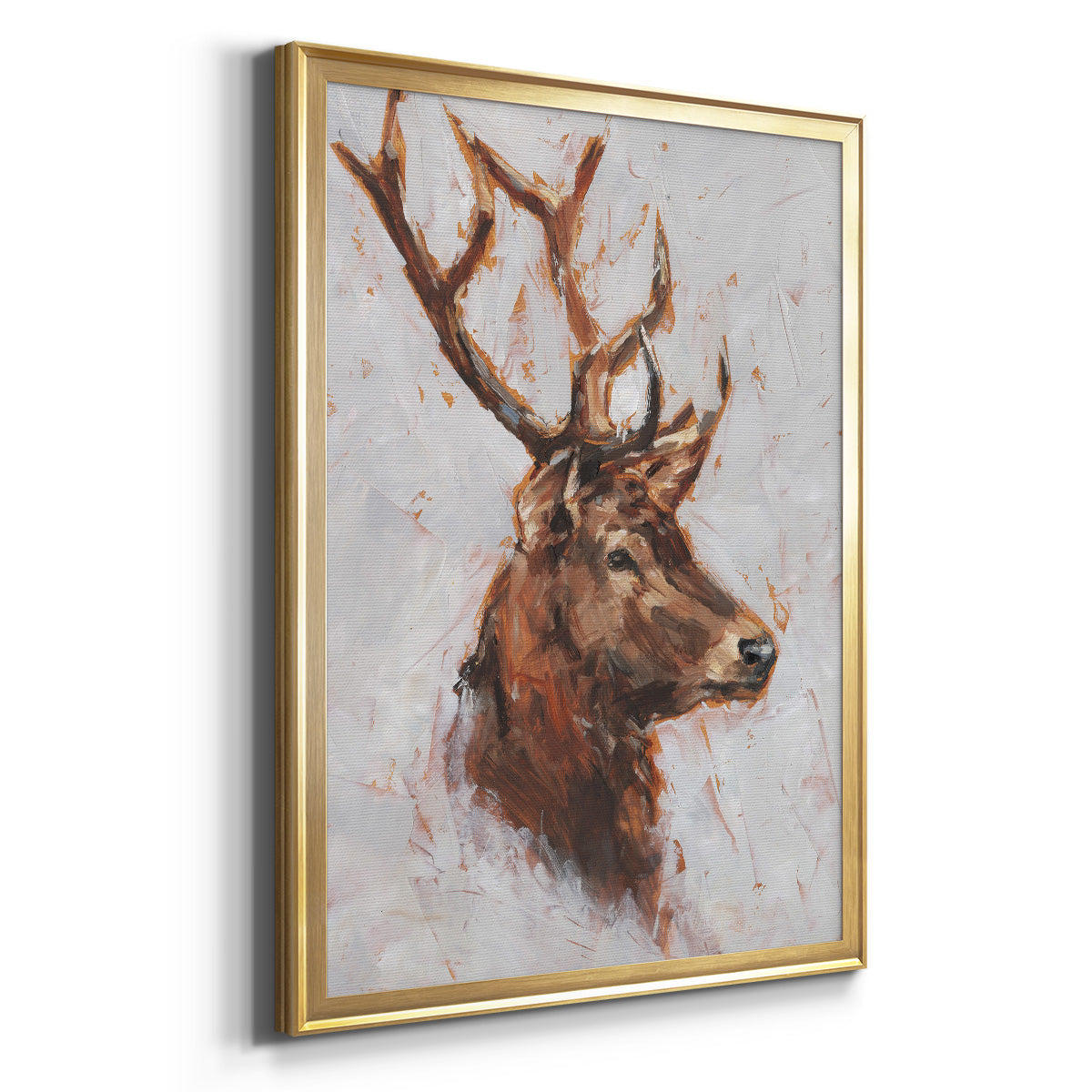 Stag Study II - Modern Framed Canvas Print