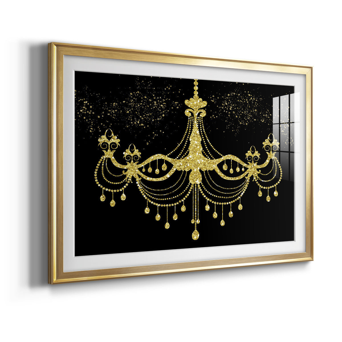 Golden Chandelier Premium Framed Print - Ready to Hang