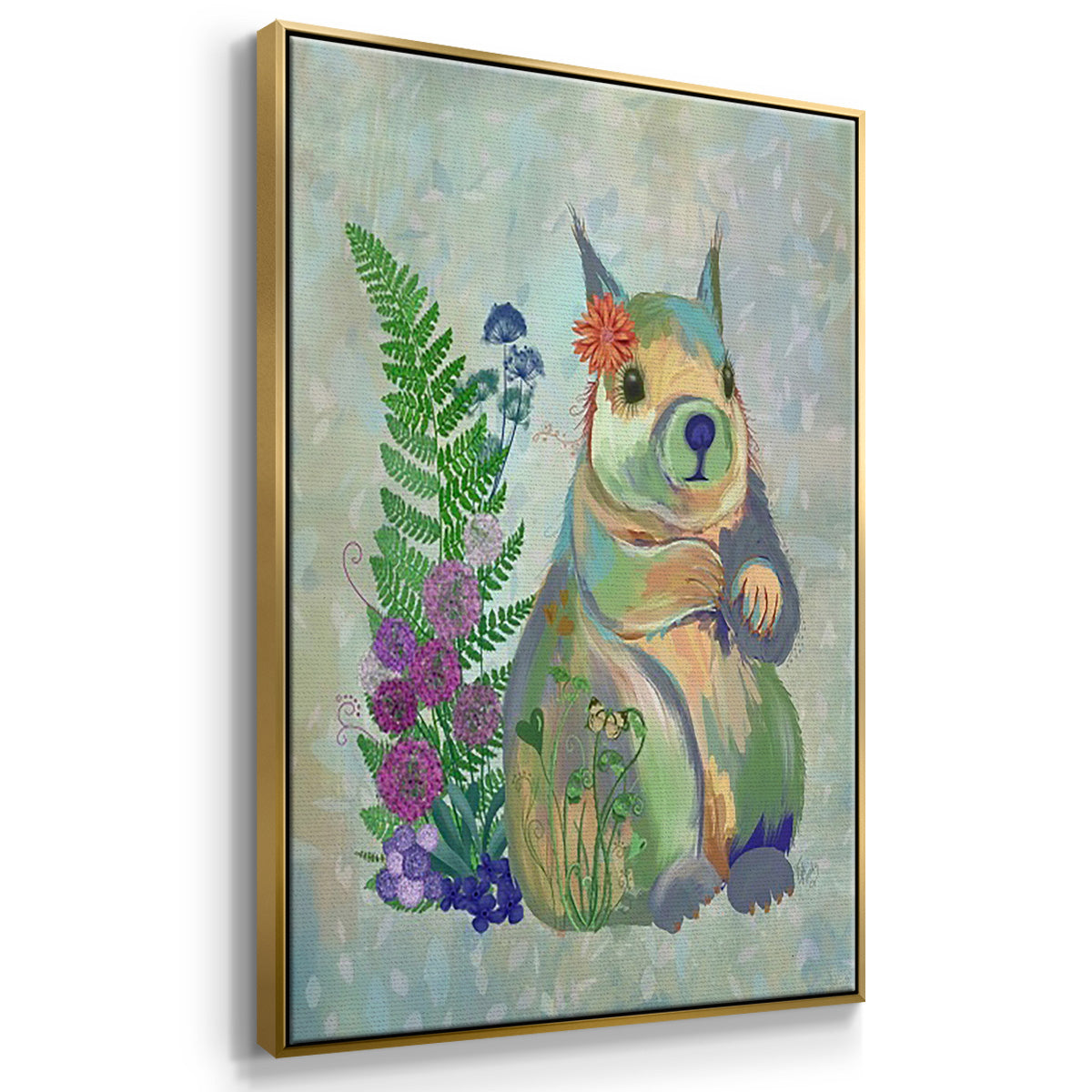 Fantastic Florals Owl - Framed Premium Gallery Wrapped Canvas L Frame 3 Piece Set - Ready to Hang